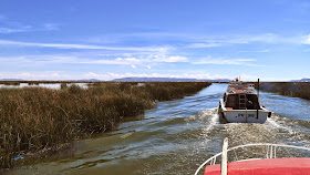 Motor Boats to Uros Islands, Lake Titicaca, Peru