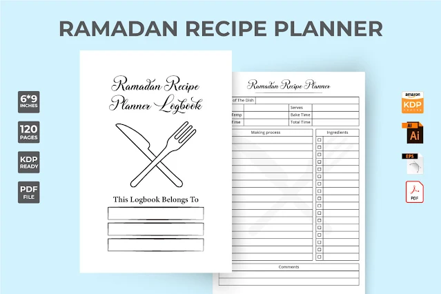 Muslim festival recipe log book vector free download