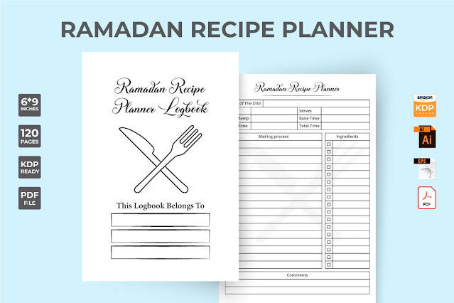 Muslim festival recipe log book vector free download