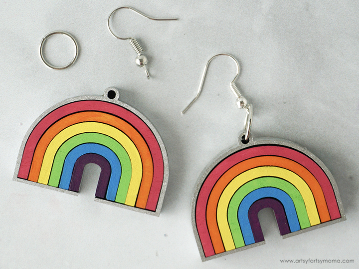 Wood Rainbow Earrings