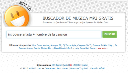 MP3XD buscador pistas muicales y mp3