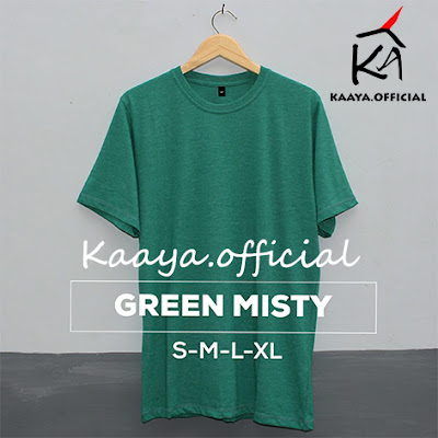 Rekomendasi Kaos Polos Warna Green Misty Cotton Combed 30s