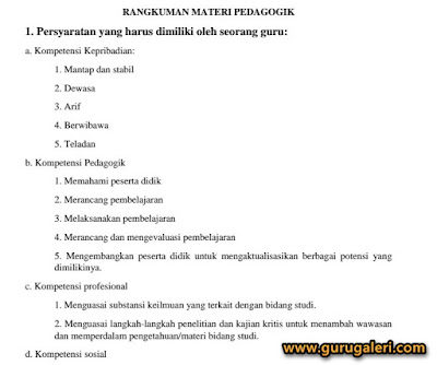 Rangkuman Materi Pedagogik