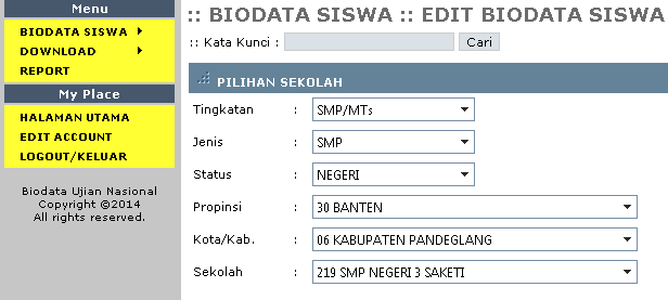 EDIT TAMBAH DAN HAPUS DATA UN SMP SUDAH BISA DILAKUKAN DI HTTP//BIOUNSMP.ORG/ TERBARU