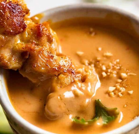 Thai Chicken Satay with Peanut Sauce #dinner #thaifood