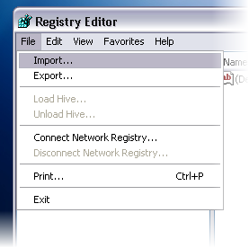 importing/exporting registry backup in windows xp