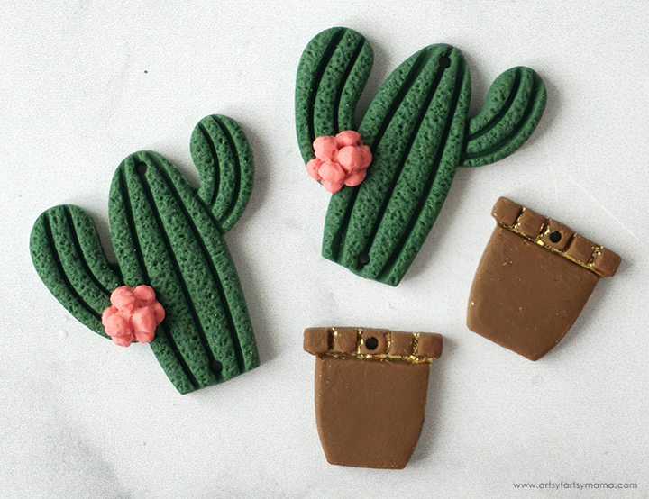 Polymer Clay Cactus Earrings