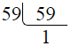 Prime factorization of 59 by division method