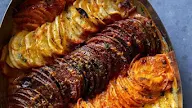 Cheesy Root Vegetable Gratin / Three Cheese Root Vegetable Gratin • ashcuoco : Spread half of the mixture evenly in the prepared baking dish.