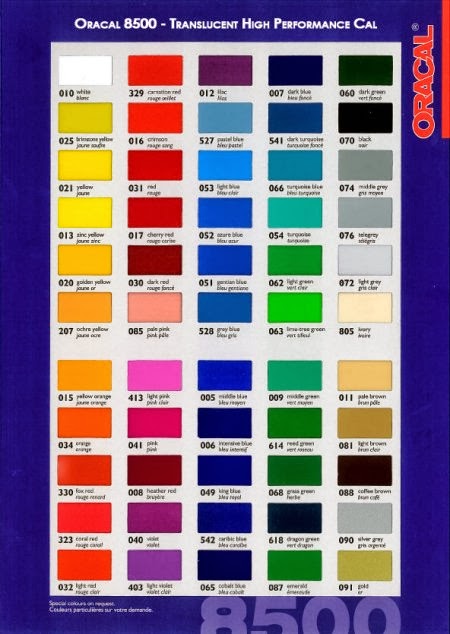 List warna  dan jenis sticker Vamoz Sticker cutting 
