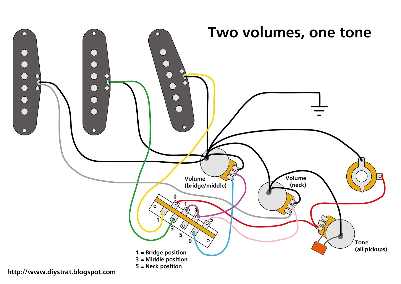 Strat Wiring Diagram 1 Volume No Tone