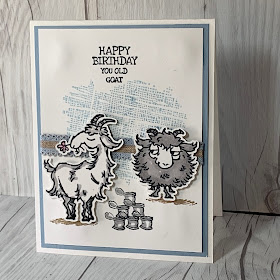 Card idea using two goat images from Stampin' Up! Way To Goat Stamp Set