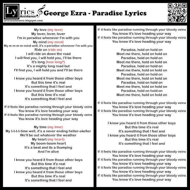 George Ezra - Paradise Lyrics | lyricsassistance.blogspot.com
