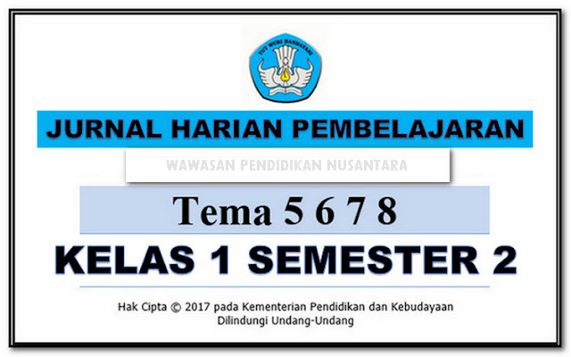 Jurnal Harian Pembelajaran Kelas 1 Semester 2 K 13