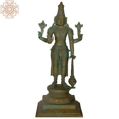 Lord Vishnu Madhuchista Vidhana Lost-Wax Panchaloha Bronze