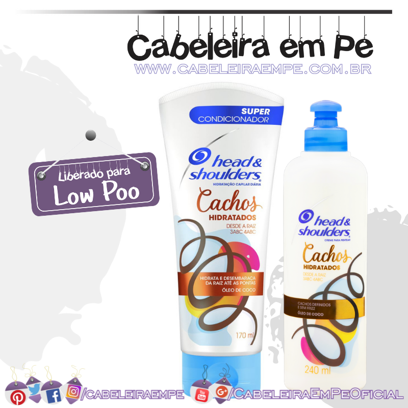 Super Condicionador e Creme Para Pentear Cachos Hidratados Desde A Raiz - Head and Shoulders (Low Poo)