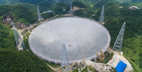 The aerial photo taken on July 3, 2016 shows the Five-hundred-meter Aperture Spherical Telescope (FAST) in Pingtang County, southwest China's Guizhou Province. Installation was completed on the world's largest radio telescope on Sunday morning as the last of 4,450 panels was fitted into the center of the big dish. Scientists will then begin debugging and trial observation of the FAST. (Xinhua/Liu Xu)