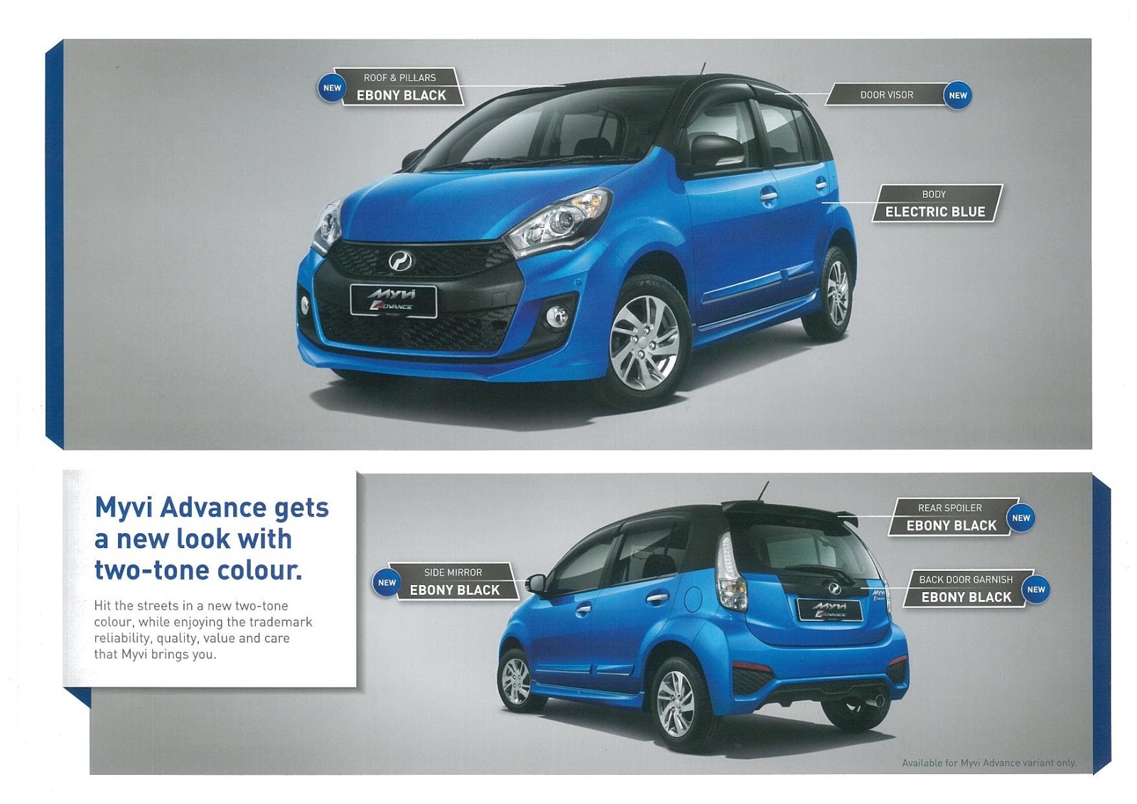 PERODUA LANCAR MYVI TERBARU,MYVI ADVANCE 2 TONE COLOUR 