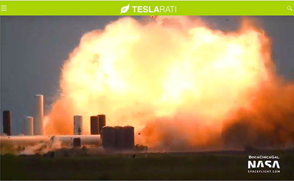 Starship SN4 explodes during test (Source: @Teslarati and @BocaChicaGal)