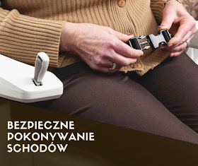 Krzesełko schodowe HomeGlide zawiera pasy bezpieczeństwa i rejestratory przeszkód.