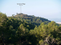 El cim del Serrat de l'Àliga vist des de la pista d'accés