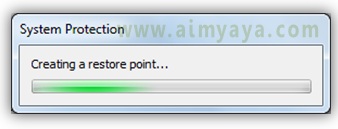  Gambar:  Proses pembuatan restore point