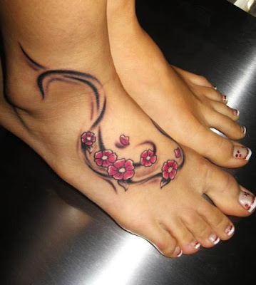 rose tattoos on foot. Tribal Rose Foot Tattoos