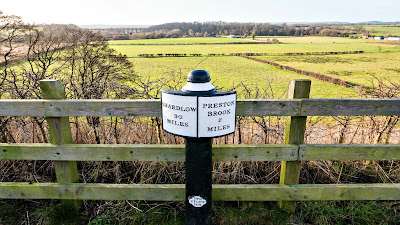 Milepost sign on the Trent and Mersey canal