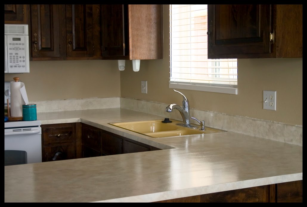 Painting your laminate countertops is a cheap, easy way to beautify your kitchen