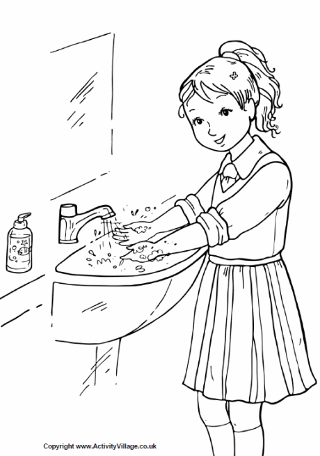 hand washing coloring pages - Preschool Life Learning Worksheets and Printables 