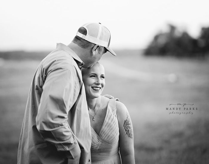 Powerful Photoshoot Of Woman Ready To Battle Breast Cancer While Her Husband Shaves Off Her Hair