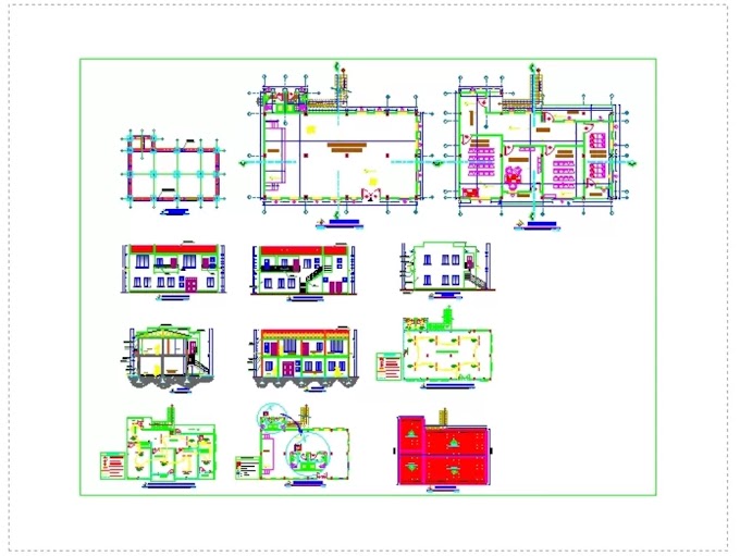 Maison culturelle avec salle d'exposition DWG