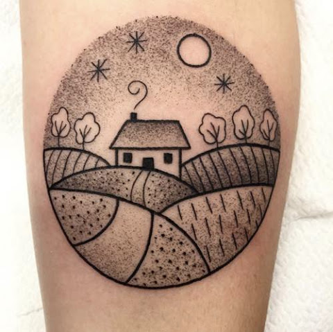 The Dainty Mini Circular Landscape Tattoos Of Valeria Marinaci