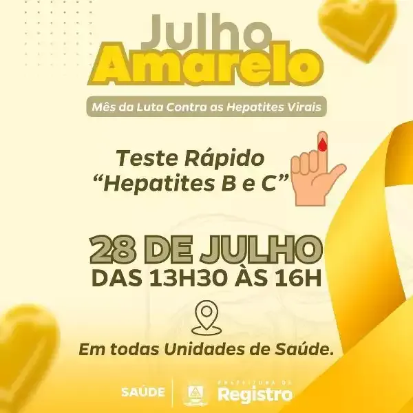 Julho Amarelo - Mês de luta contra as hepatites virais