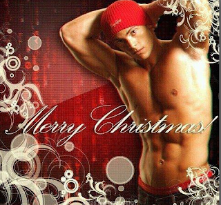 Shirtless Merry Christmas Ripped Six Pack Abs