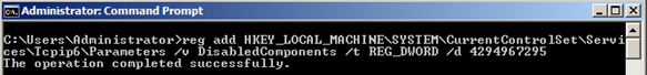 comando para desabilitar via prompt