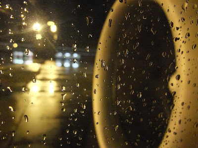 sitting in a plane, in the rain, engine
