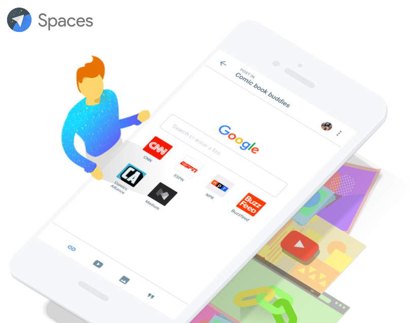 Spaces, la nuova App social di Google integra Ricerca, Chrome, Foto e YouTube HTNovo