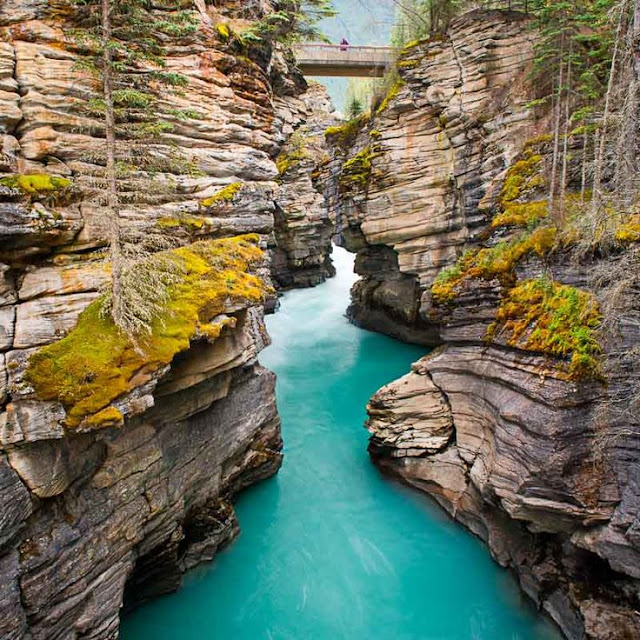 Athabasca Falls At Dusk, Jasper, Alberta, Canada, Beautiful Place