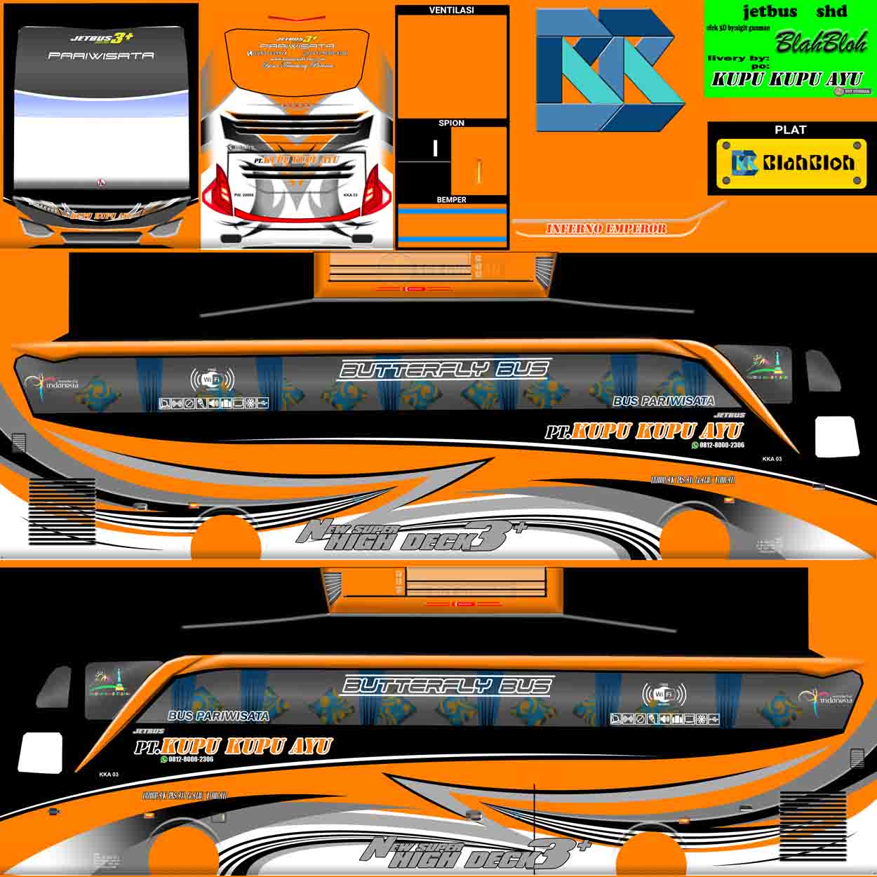 livery bussid kupu kupu ayu kuning