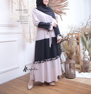 rumbai dress lilac1_gaun muslimah modern