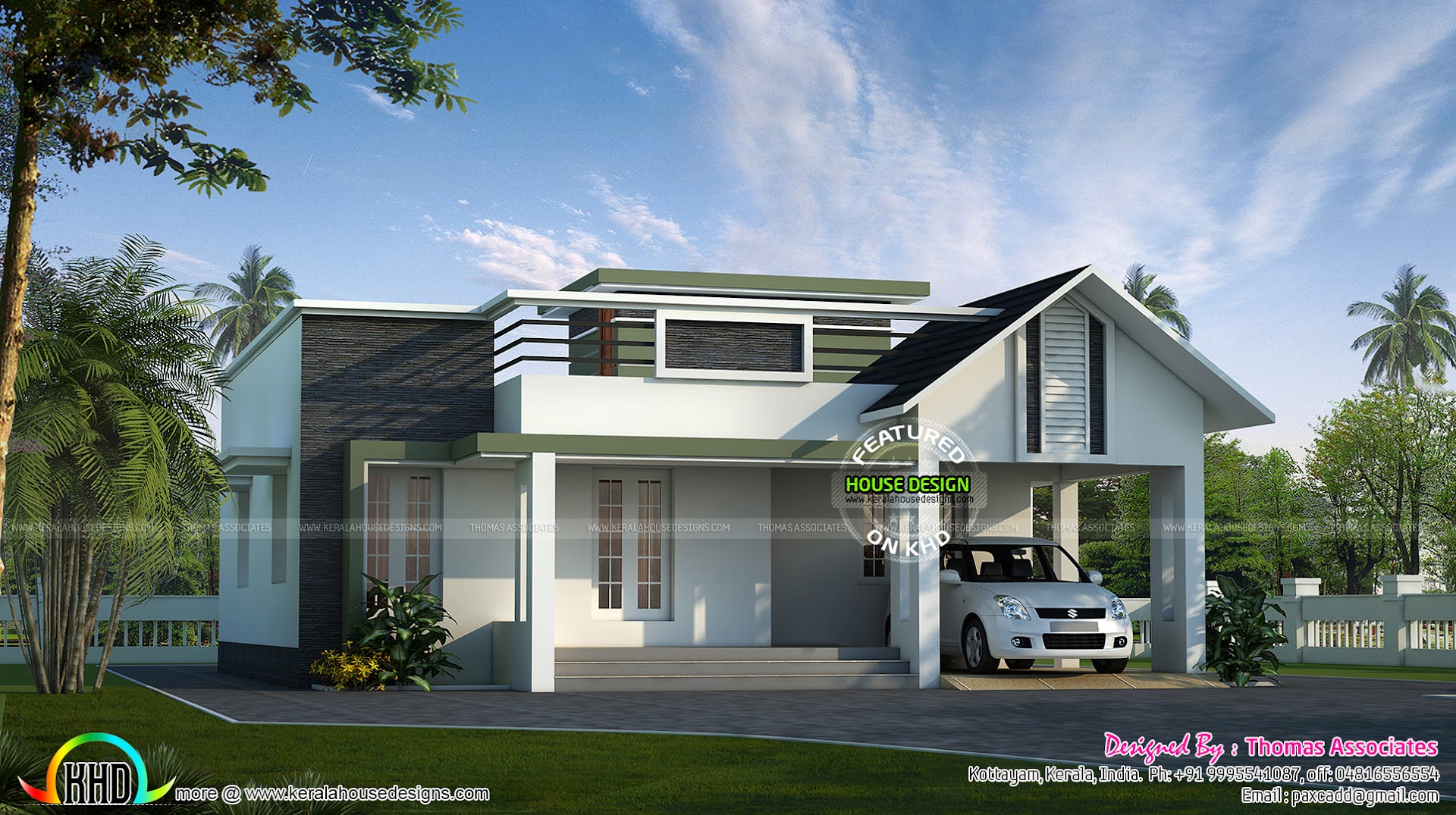 Small simple 1200  sq  ft  house  Kerala  home  design and 