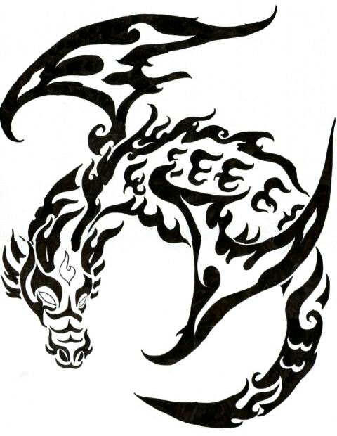 Tribal dragon tattoo picture