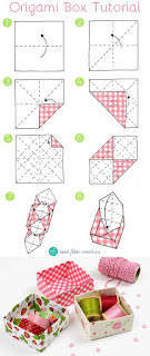 Origami box tutorial, summer strawberries papercraft project Hazel Fisher Creations