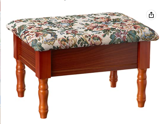vintage French tapestry upholstered footstool