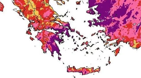 Η πιο δύσκολη μέρα σήμερα για φωτιές εν μέσω καύσωνα (χάρτης)