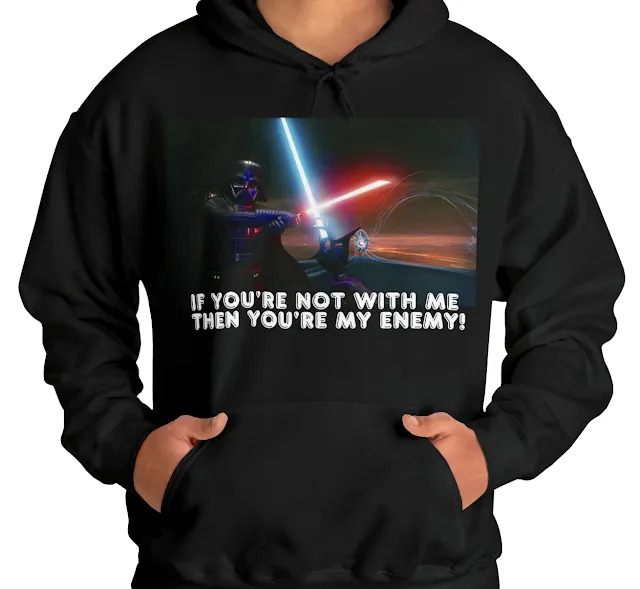 Unisex "If You're Not With Me, Then You're My Enemy" Darth Vader Heavy Blend™ Hooded Sweatshirt