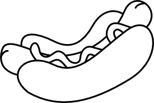 black and white no color hot dog clip art image
