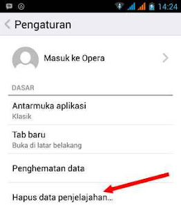 hapus kata sandi opera