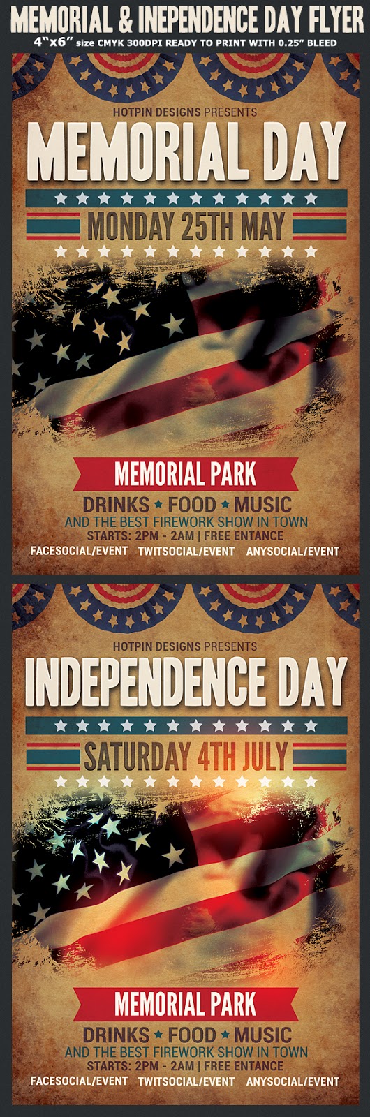  Memorial & Independence Day Flyer Template